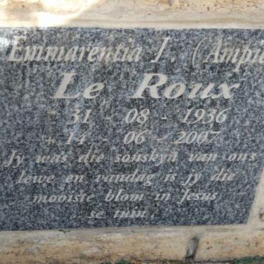 ROUX Emmarentia J., le 1936-2007