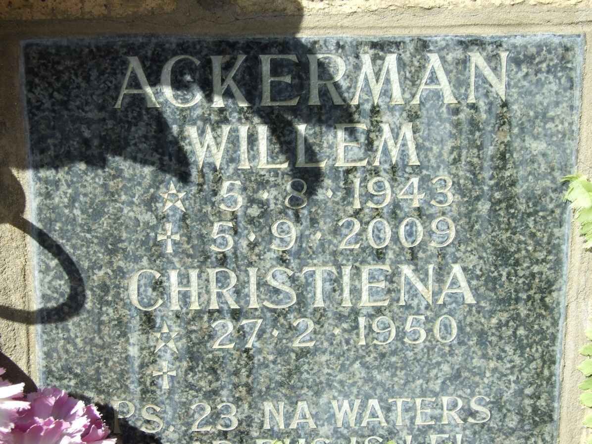 ACKERMAN Willem 1943-2009 &amp; Christiena 1950-