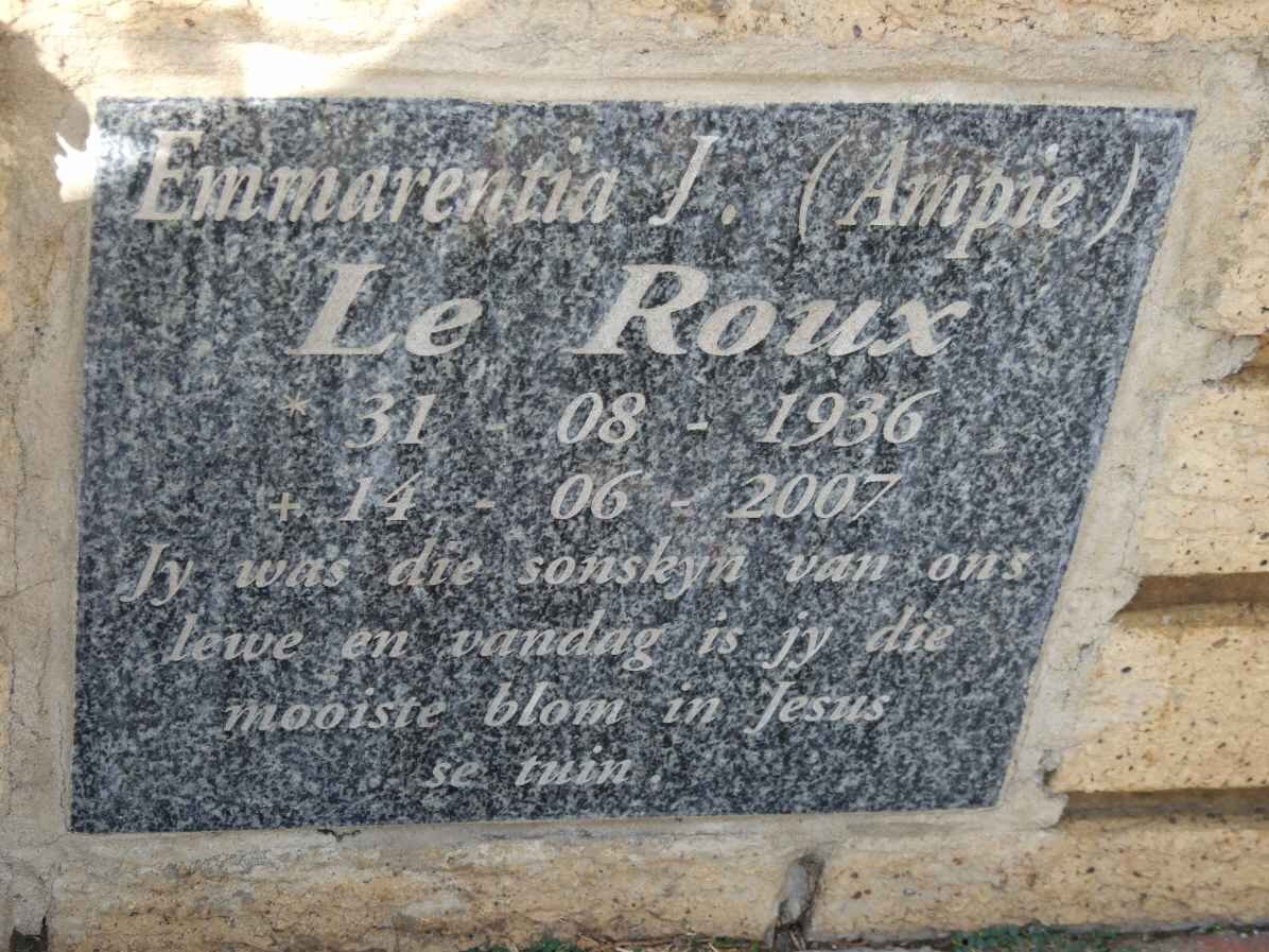 ROUX Emmarentia J., le 1936-2007