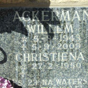 ACKERMAN Willem 1943-2009 &amp; Christiena 1950-