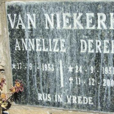 NIEKERK Derek, van 1951-2006 &amp; Annelize 1953-