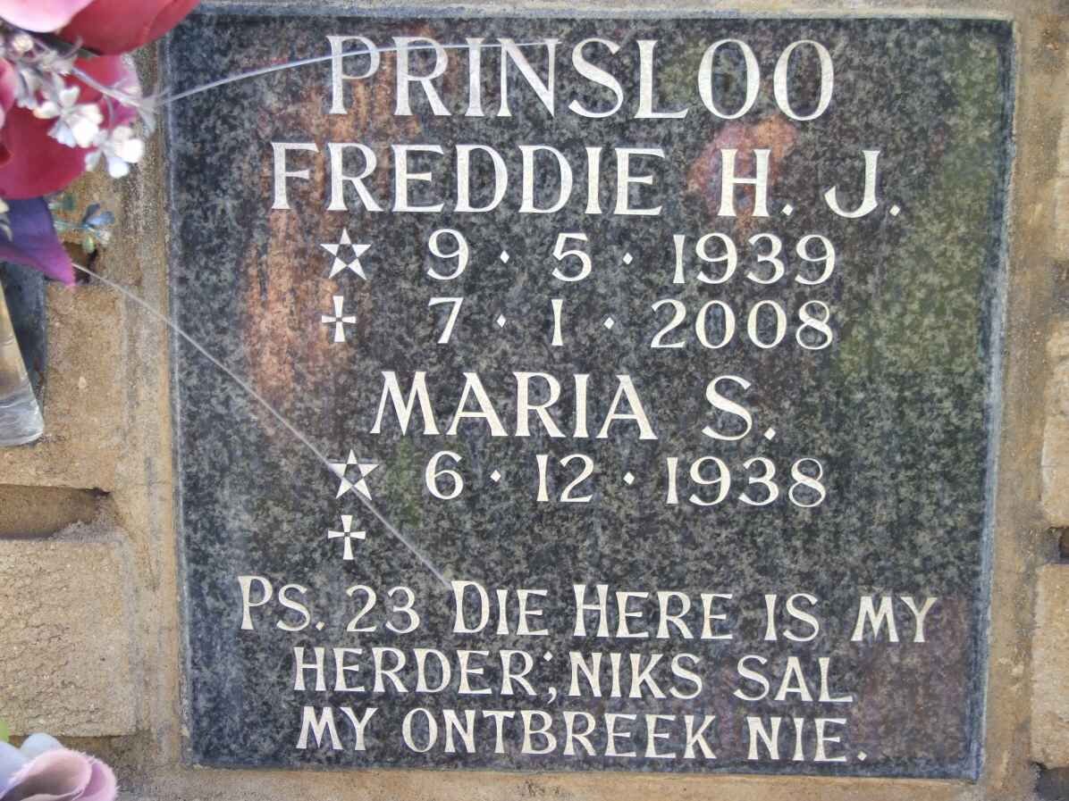 PRINSLOO Freddie H.J. 1939-2008 &amp; Maria S. 1938-