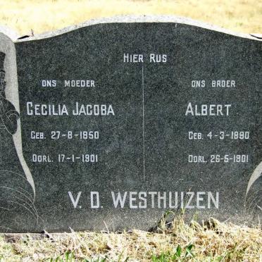 WESTHUIZEN Cecilia Jacoba, v.d. 1850-1901 :: v.d WESTHUIZEN Albert 1890-1901