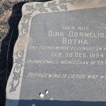 BOTHA Dirk Cornelis 1894-1939