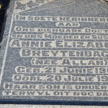 BREYTENBACH Annie Elizabeth nee ALLAN 1903-1932
