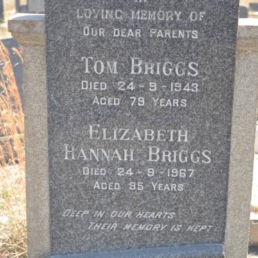 BRIGGS Tom -1943 &amp; Elizabeth Hannah -1967