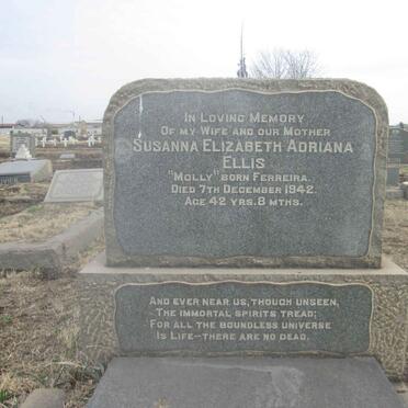ELLIS Susanna Elizabeth Adriana nee FERREIRA -1942