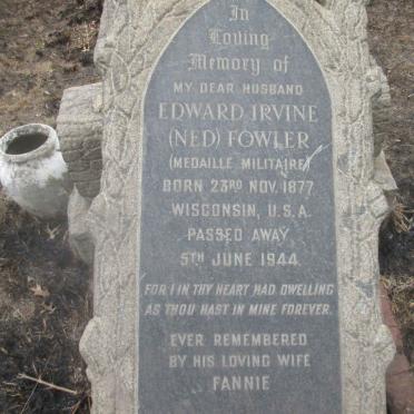 FOWLER Edward Irvine 1877-1944