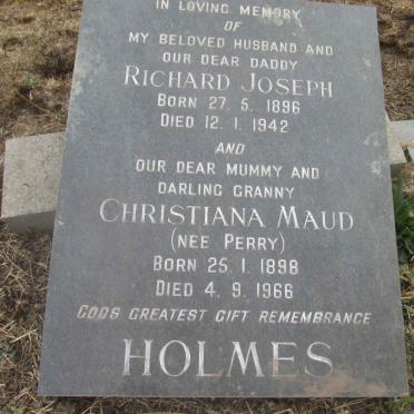HOLMES Richard Joseph 1896-1942 &amp; Christiana Maud PERRY 1898-1966