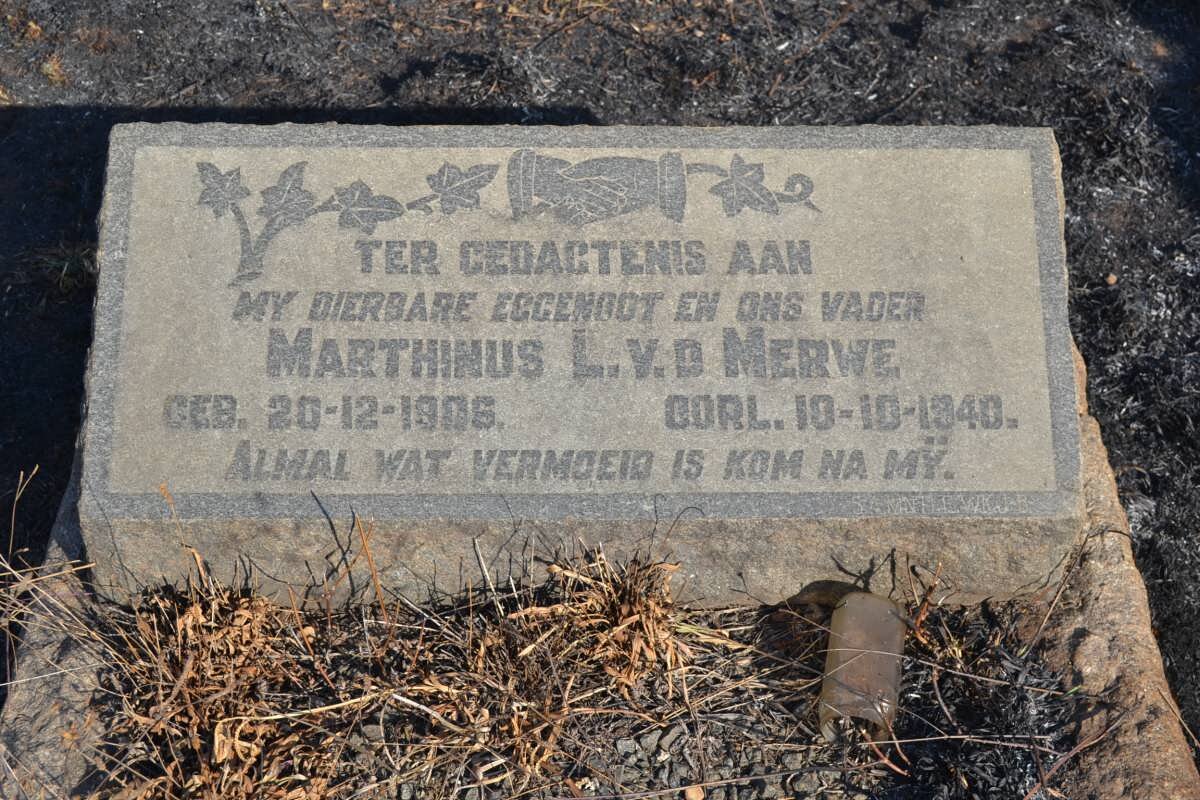 MERWE Marthinus L., v.d. 1906-1940