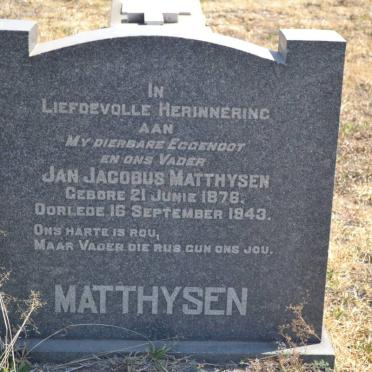 MATTHYSEN Jan Jacobus 1876-1943