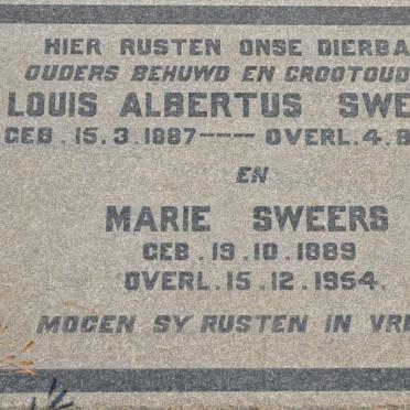 SWEERS Louis Albertus 1887-1939 &amp; Marie 1889-1954
