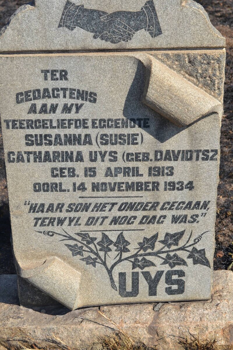 UYS Susanna Catharina nee DAVIDTSZ 1913-1934