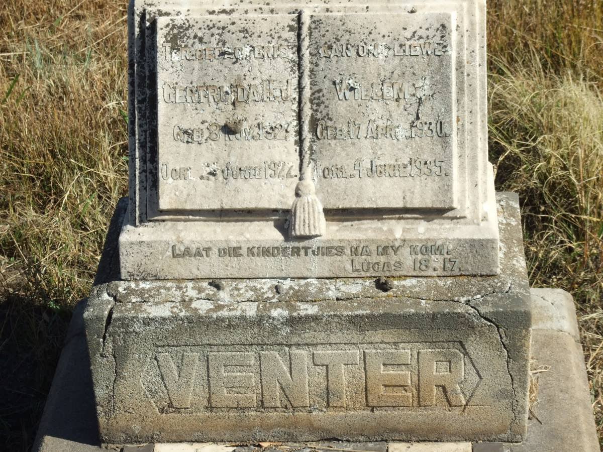 VENTER Gertruida H.J. 1921-1922 :: VENTER Willem 1930-1935