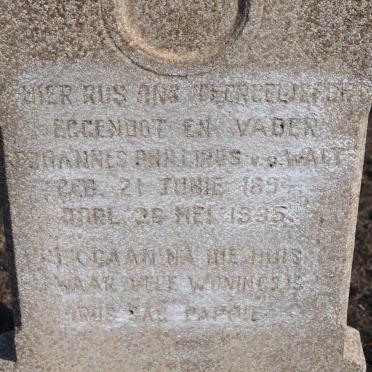 WALT Johannes Phillipus, v.d. 1894-1935