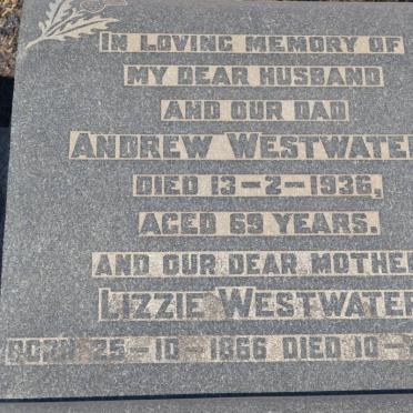 WESTWATER Andrew -1936 &amp; Lizzie 1866-1958