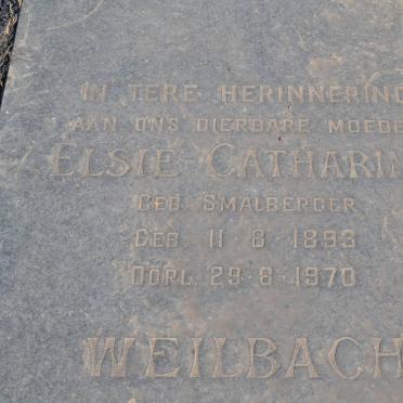WEILBACH Elsie Catharina nee SMALBERGER 1893-1970