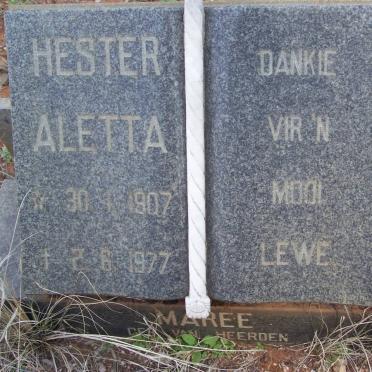 MAREE Hester Aletta nee VAN HEERDEN 1907-1977