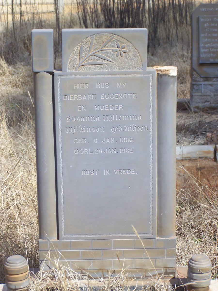 WILKINSON Susanna Willemina nee VILJOEN 1886-1932