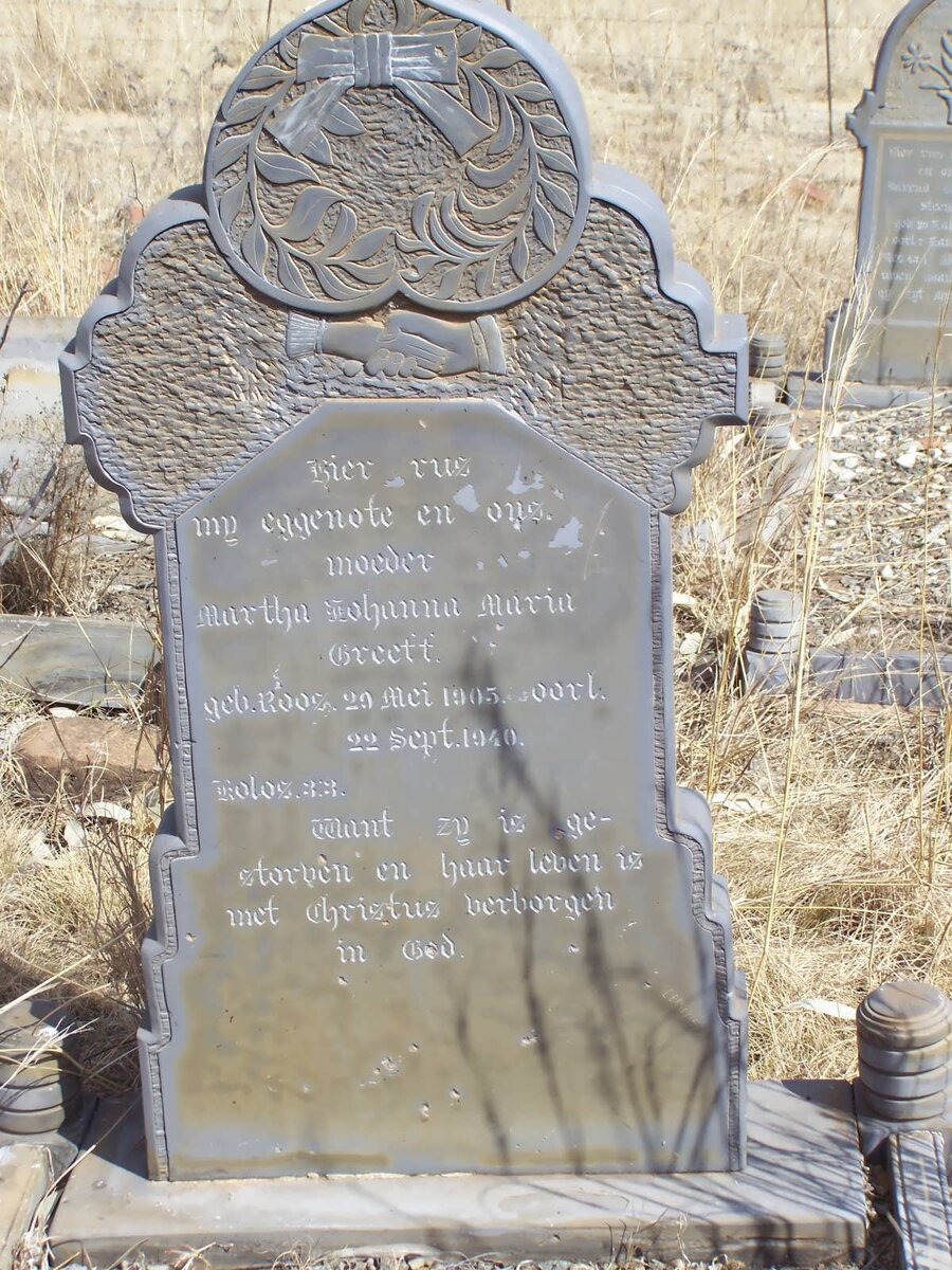 GREEFF Martha Johanna Maria nee ROOS 1905-1940