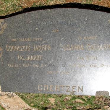 COERTZEN Cornelius Jansen Taljaardt 1884-1958 &amp; Susanna Catharina STEYL 1884-1968