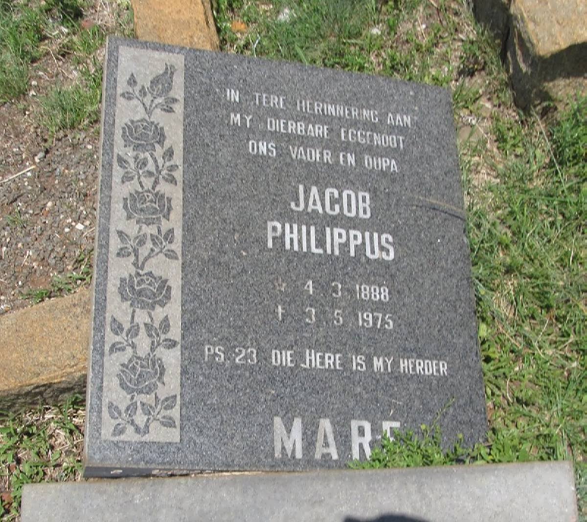 MARE Jacob Philippus 1888-1975