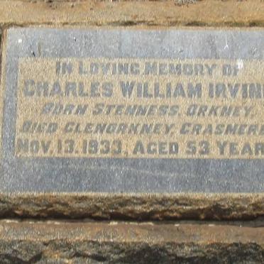 IRVINE Charles William -1933