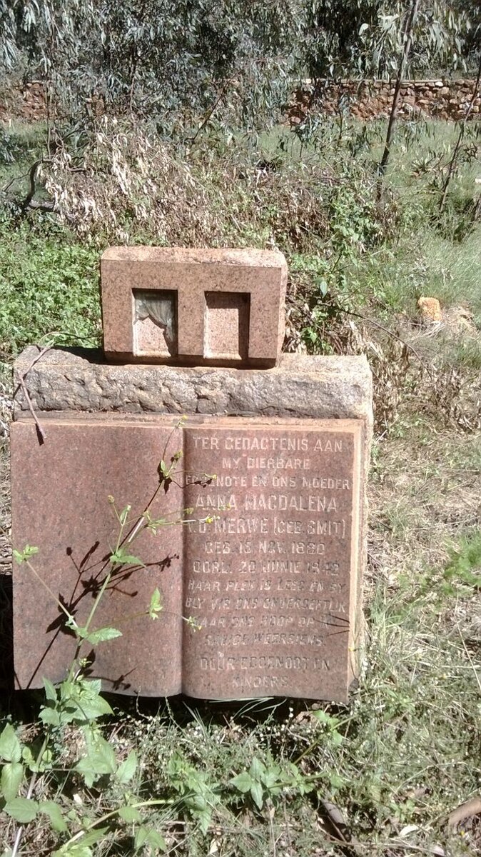 MERWE Anna Magdalena, van der nee SMIT 18?0-1942