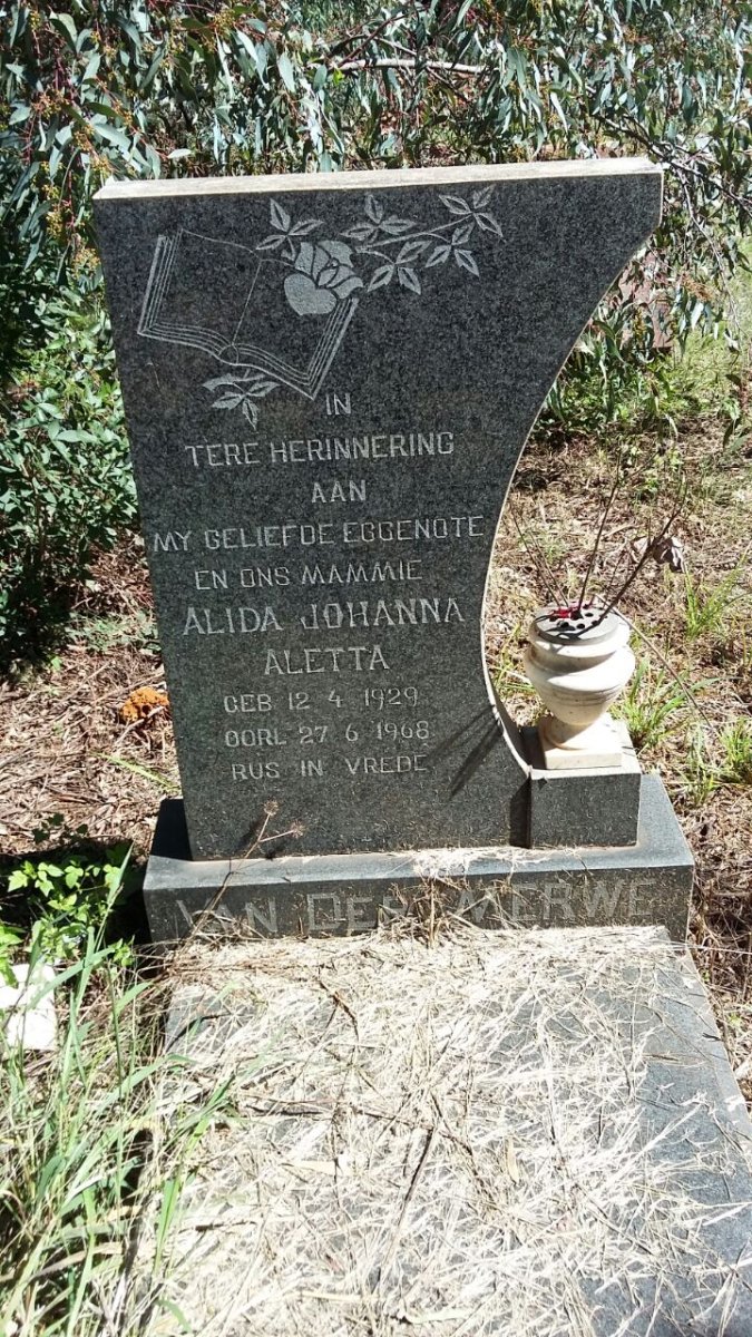 MERWE Alida Johanna Aletta, van der 1929-1968
