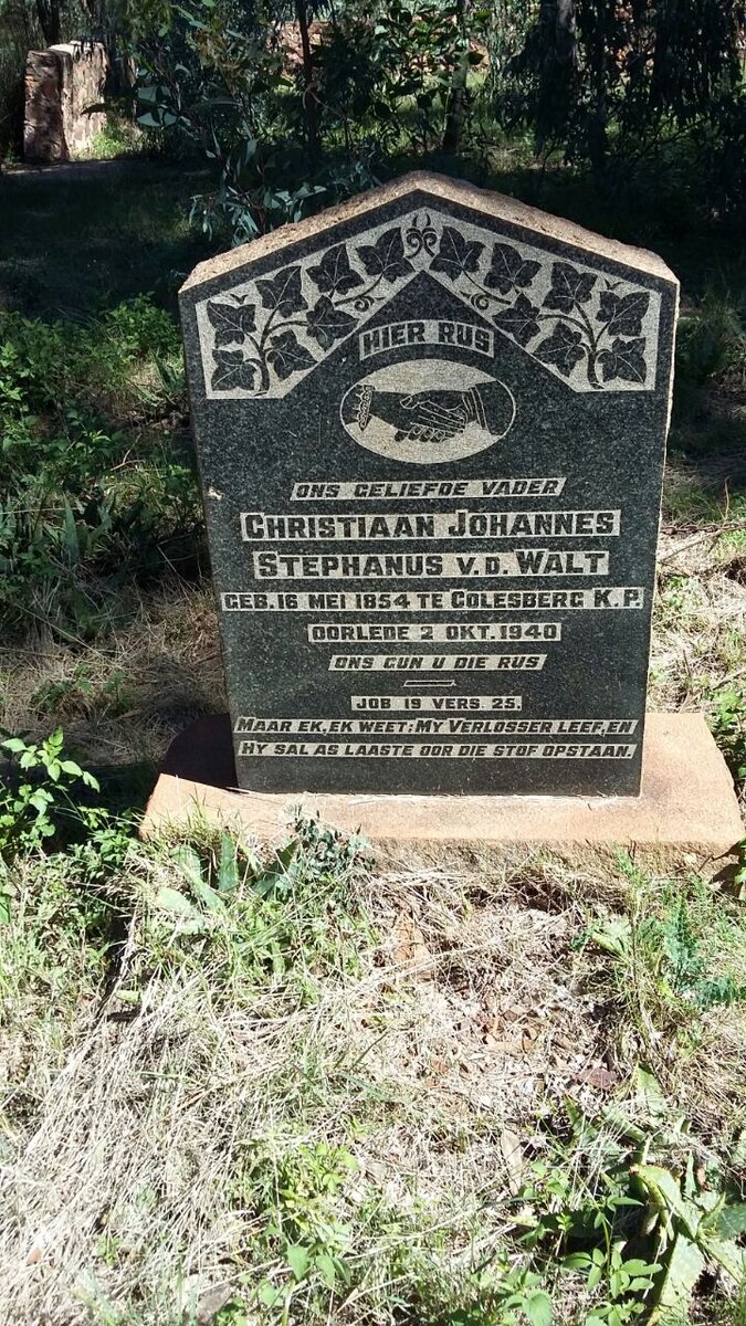 WALT Christiaan Johannes Stephanus, van der 1854-1940