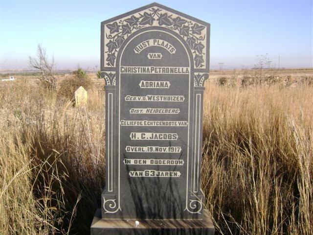 JACOBS Christina Petronella Adriana nee V.D. WESTHUIZEN -1917