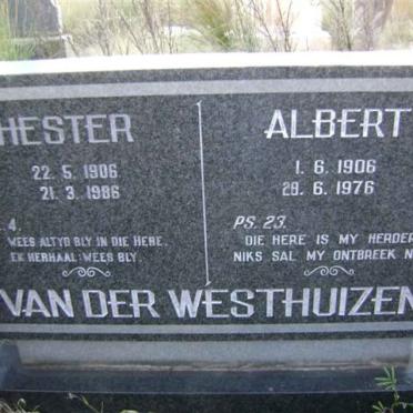 WESTHUIZEN Albert, van der 1906-1976 &amp; Hester 1906-1986