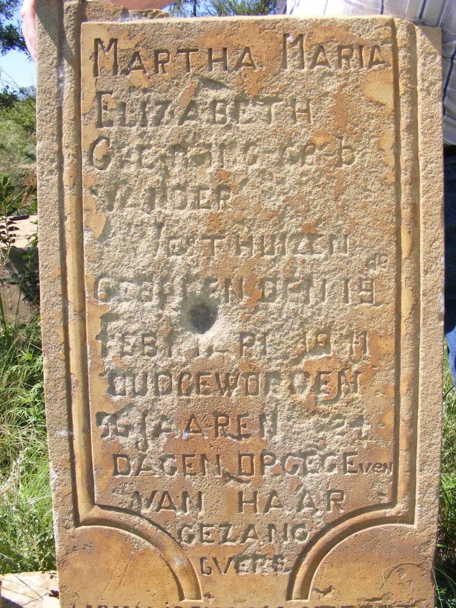 WESTHUIZEN Martha Maria Elizabeth, van der