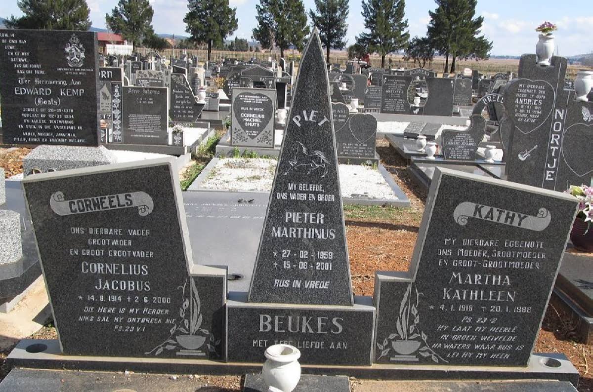 BEUKES Cornelius Jacobus 1914-2000 &amp; Martha Kathleen 1918-1988 :: BEUKES Pieter Marthinus 1959-2001