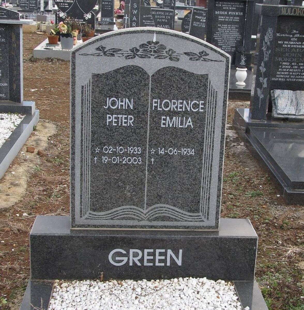 GREEN John Peter 1933-2003 &amp; Florence Emilia 1934-