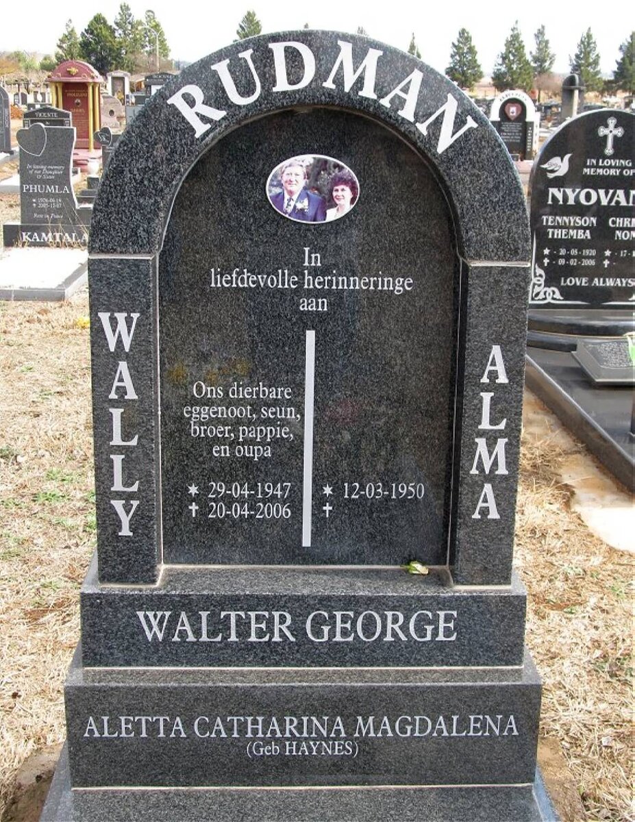 RUDMAN Walter George 1947-2006 &amp; Alma 1950-