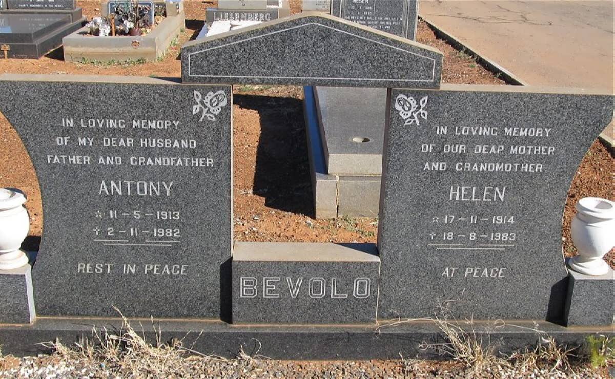 BEVOLO Antony 1913-1982 &amp; Helen 1914-1983