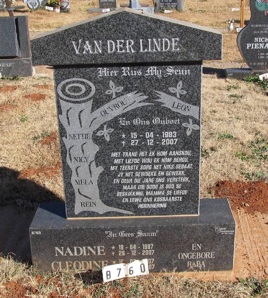 LINDE Leon, van der 1983-2007 :: van der LINDE Nadine 1987-2007 :: van der LINDE Cleodine 2007-2007