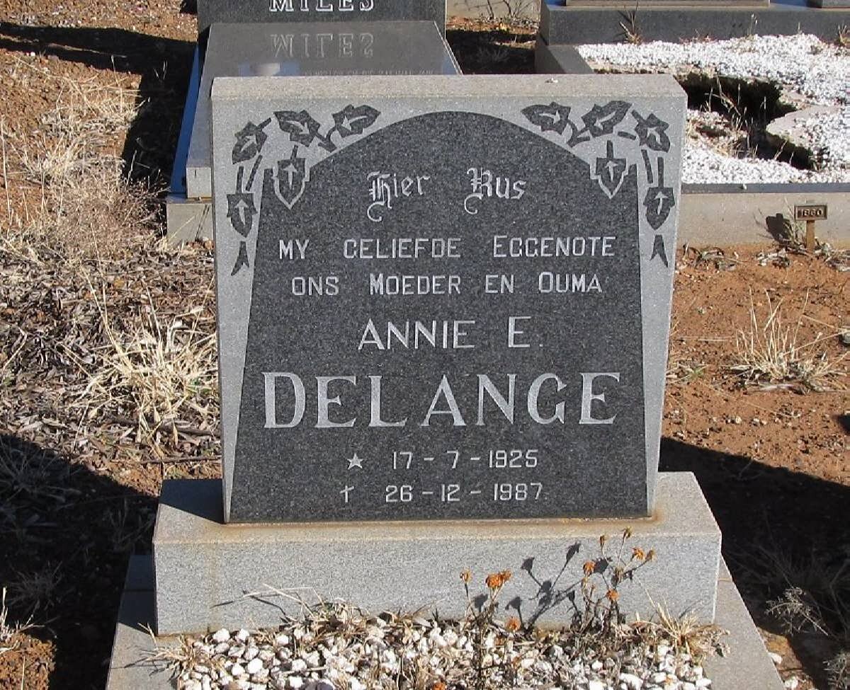 LANGE Annie E., de 1925-1987
