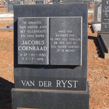 RYST Jacobus Coenraad, van der 1930-1978