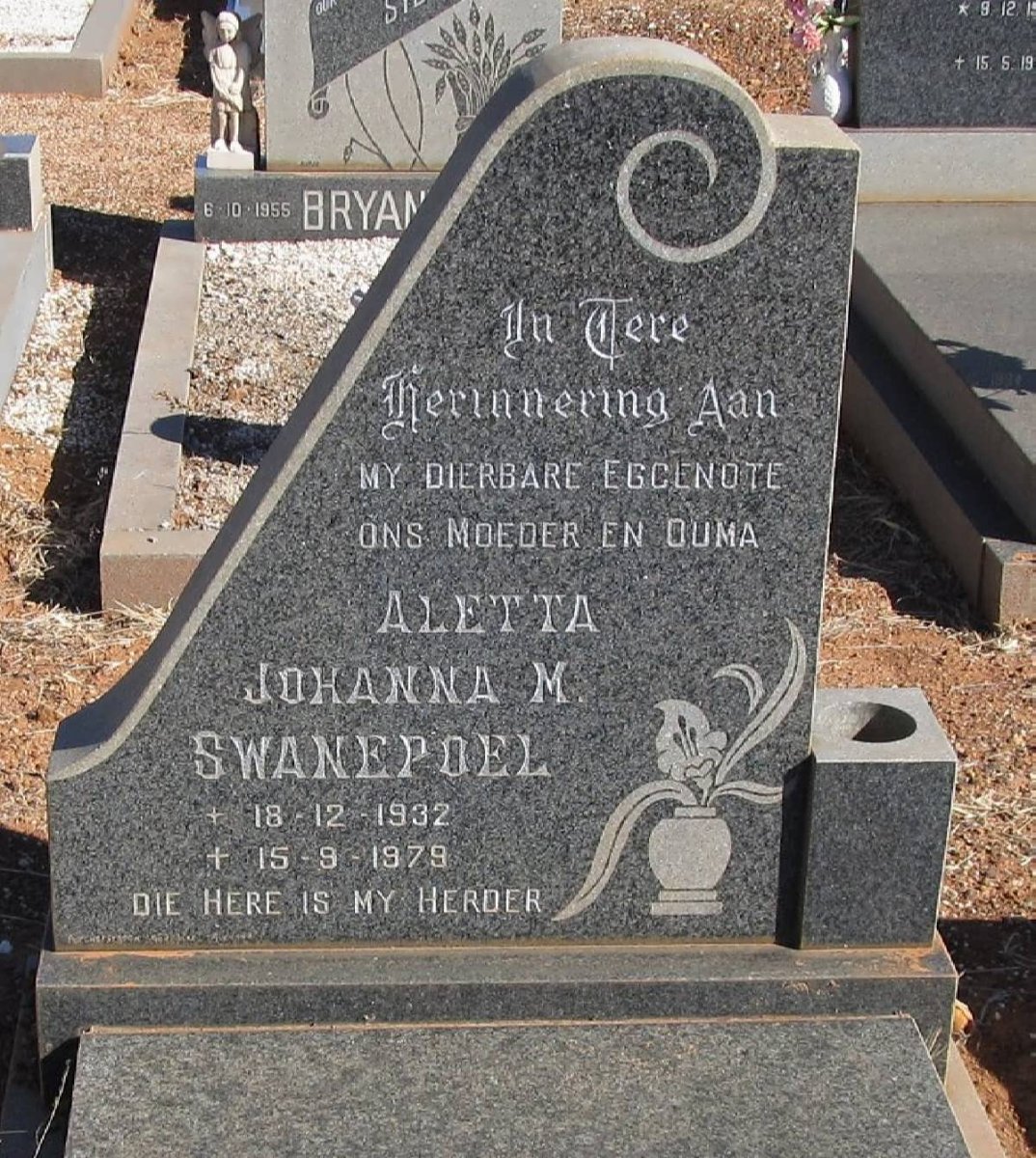 SWANEPOEL Aletta Johanna M. 1932-1979