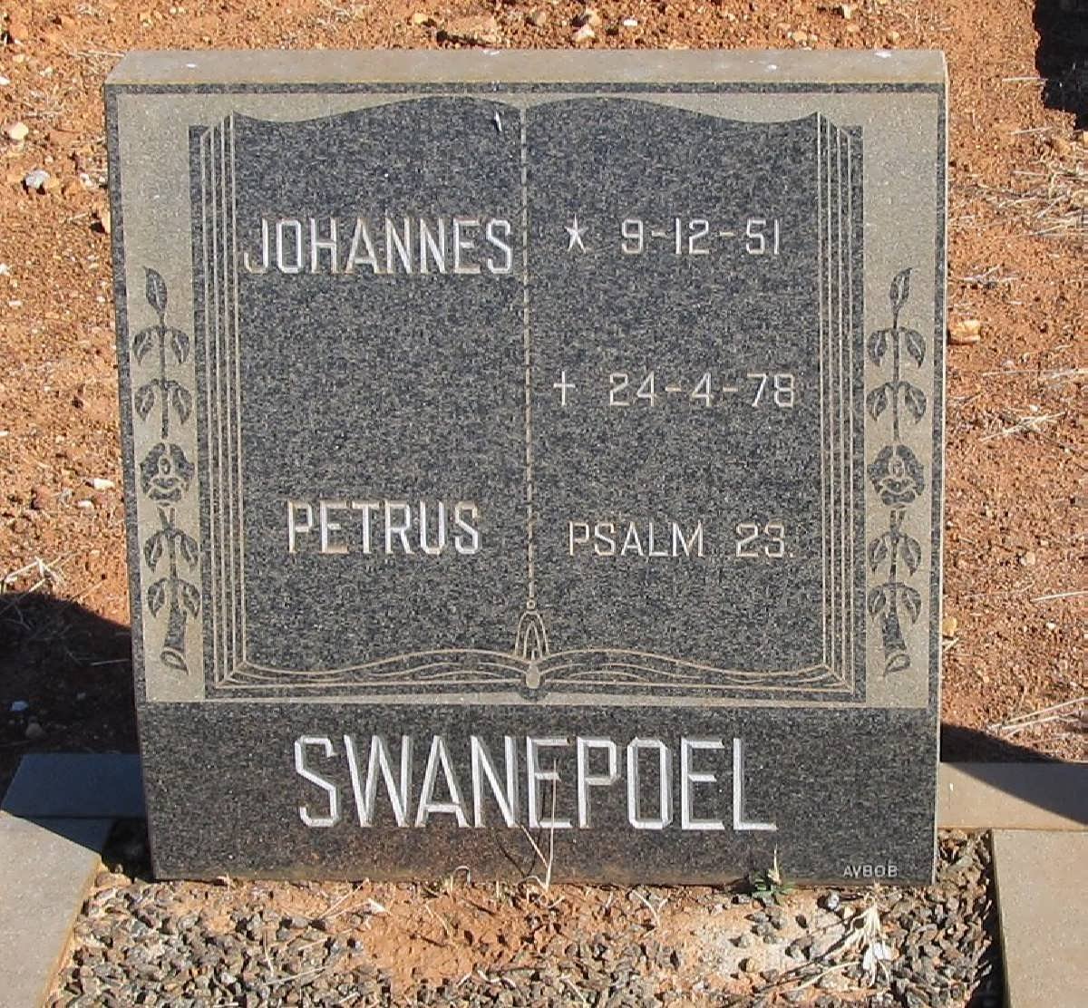 SWANEPOEL Johannes Petrus 1951-1978