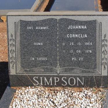 SIMPSON Johanna Cornelia 1904-1978