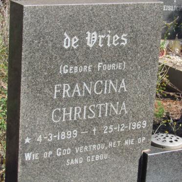 VRIES Francina Christina, de nee FOURIE 1899-1969