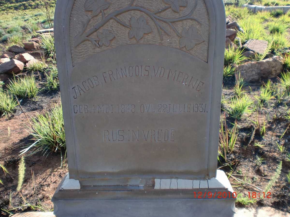 MERWE Jacob Francois, v.d. 1848-1941