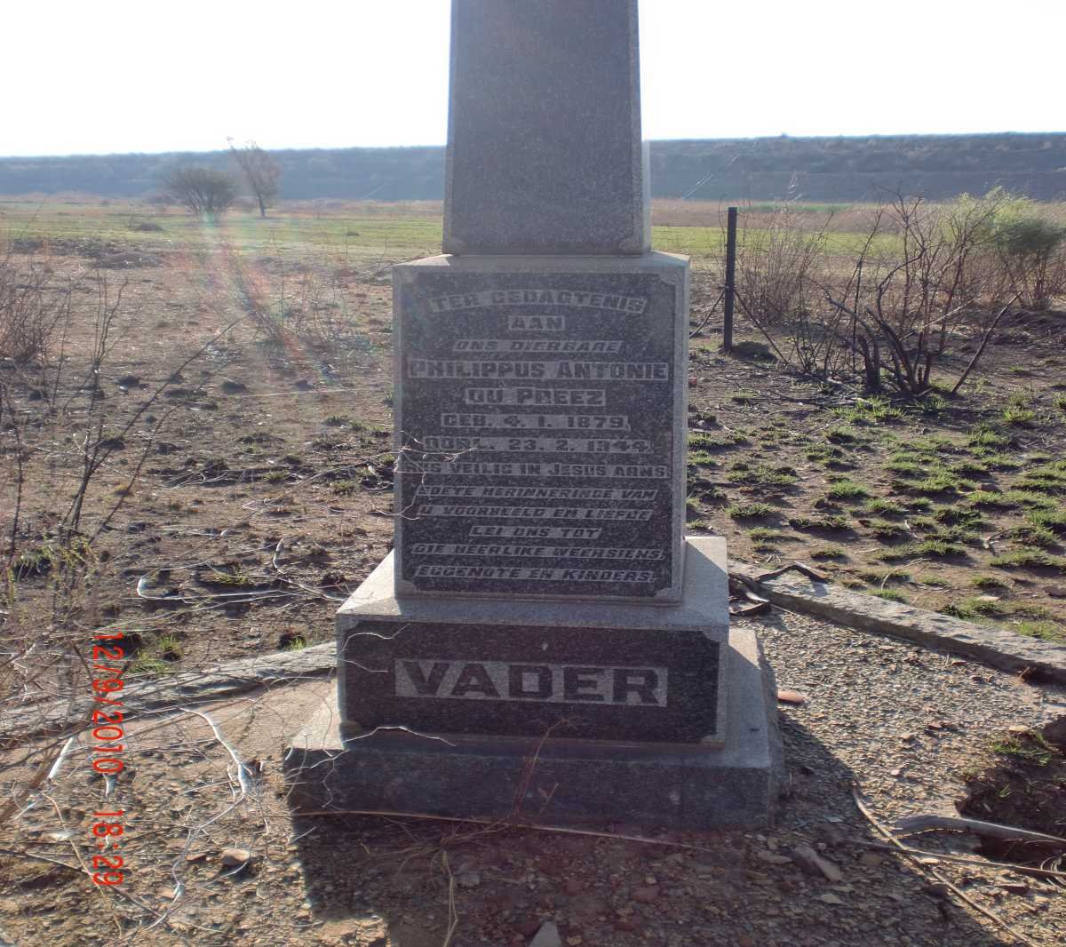 PREEZ Philippus Antonie, du 1879-1944