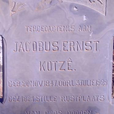 KOTZÉ Jacobus Ernst 1847-1929
