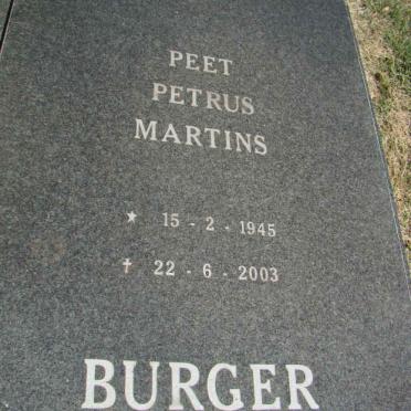 BURGER Petrus Martins 1945-2003