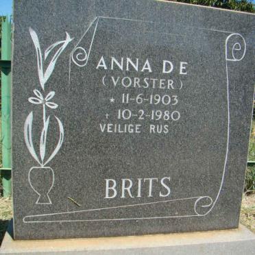 BRITS Anna D.E. nee VORSTER 1903-1980