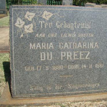 PREEZ Maria Catharina, du 1880-1961